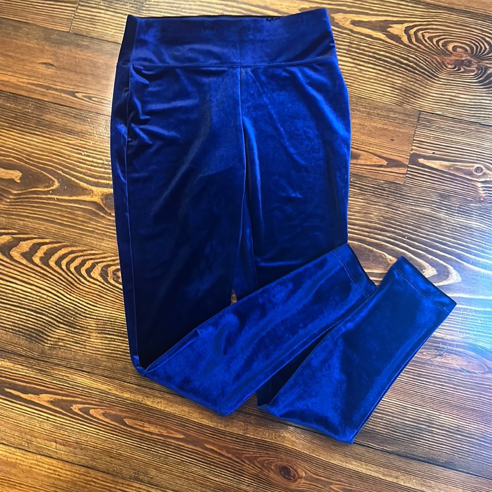 Inc International Concepts Women’s Velvet Non-Seam Skinny Blue Leggings
